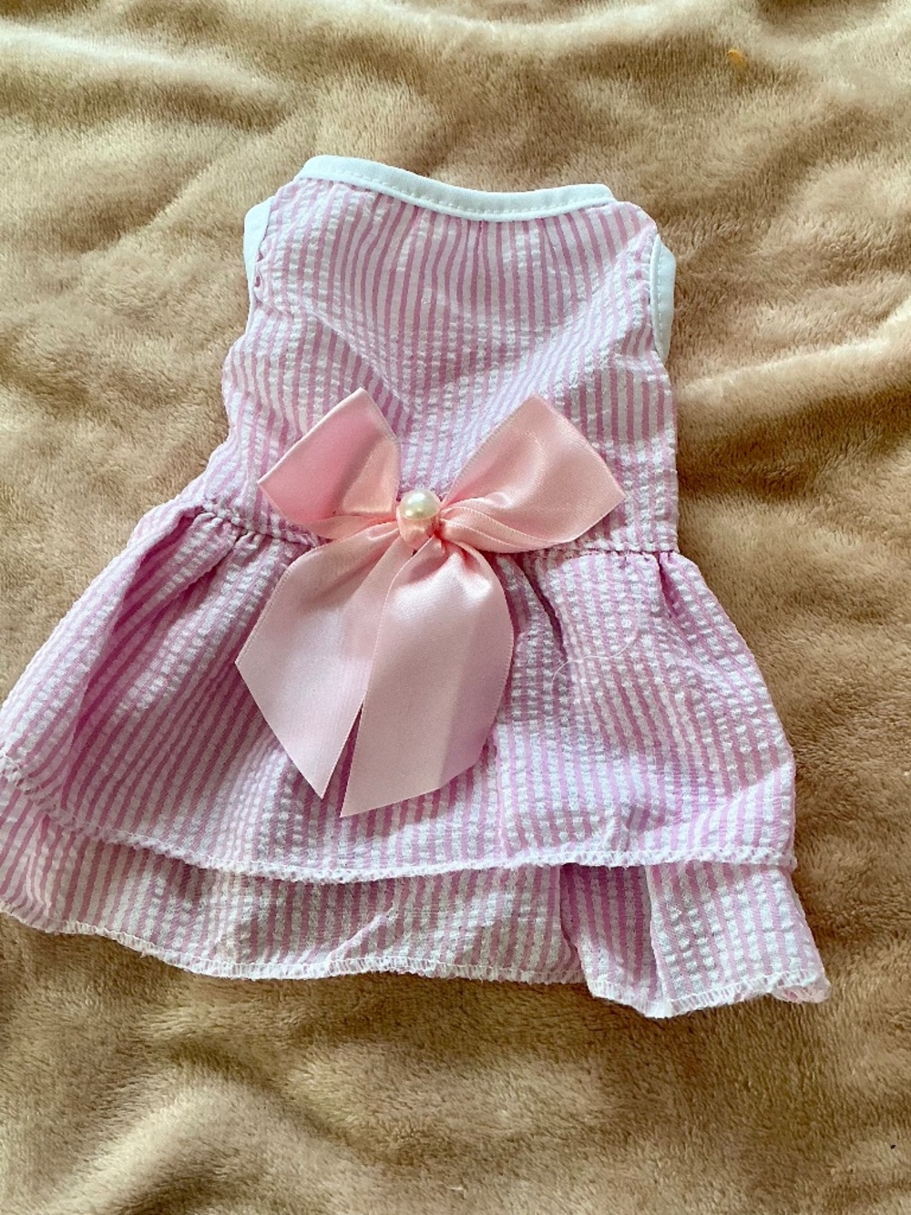 Pink and white gingham summer dress